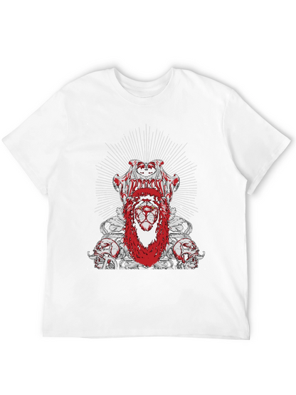 Edgy Lion Graphic Tee - Black Cotton T-Shirt