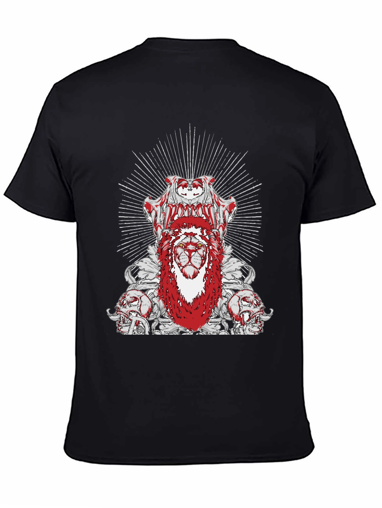 Edgy Lion Graphic Tee - Black Cotton T-Shirt