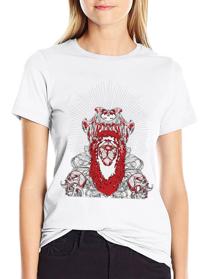Edgy Lion Graphic Tee - Black Cotton T-Shirt