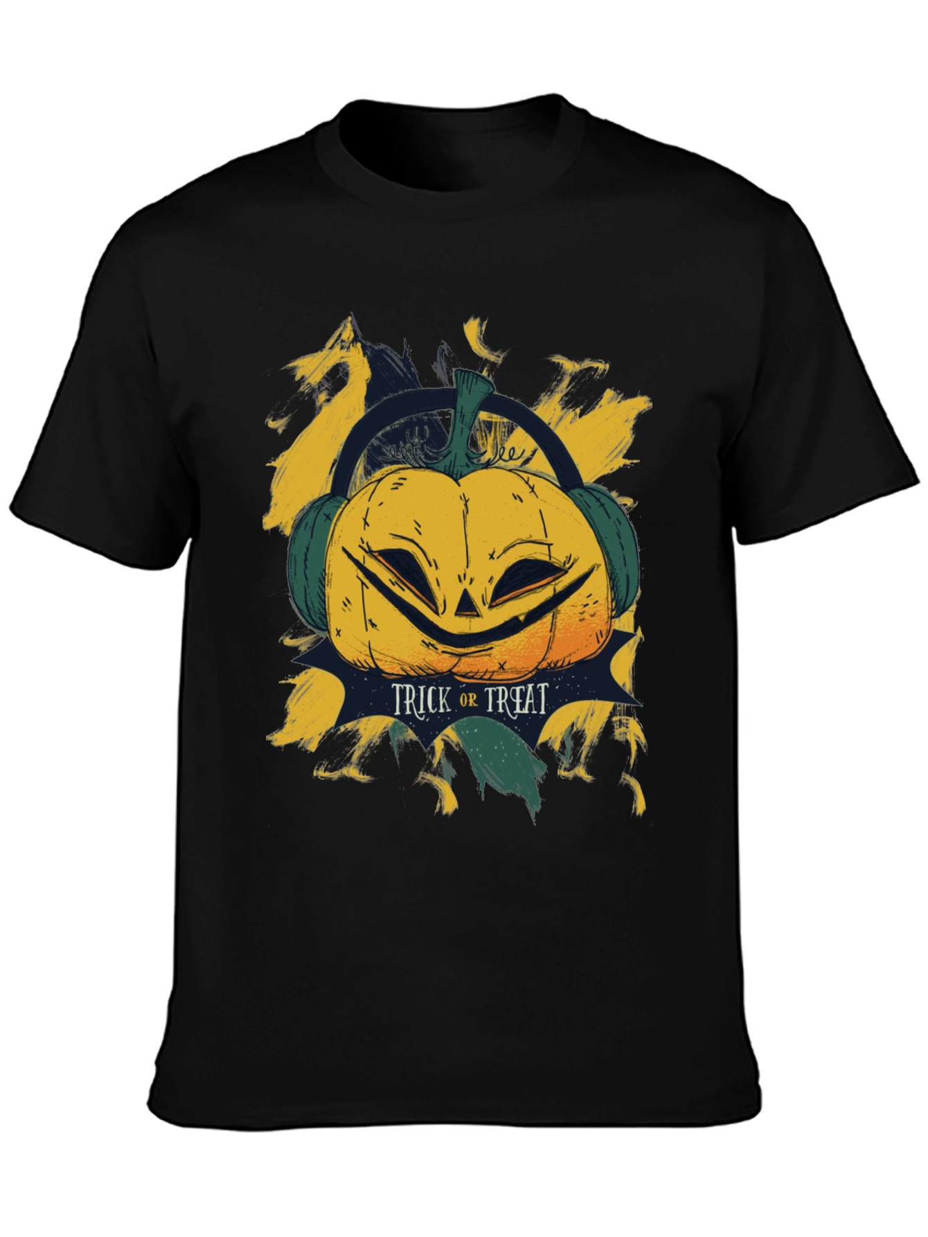 Halloween Pumpkin Headphone T-Shirt