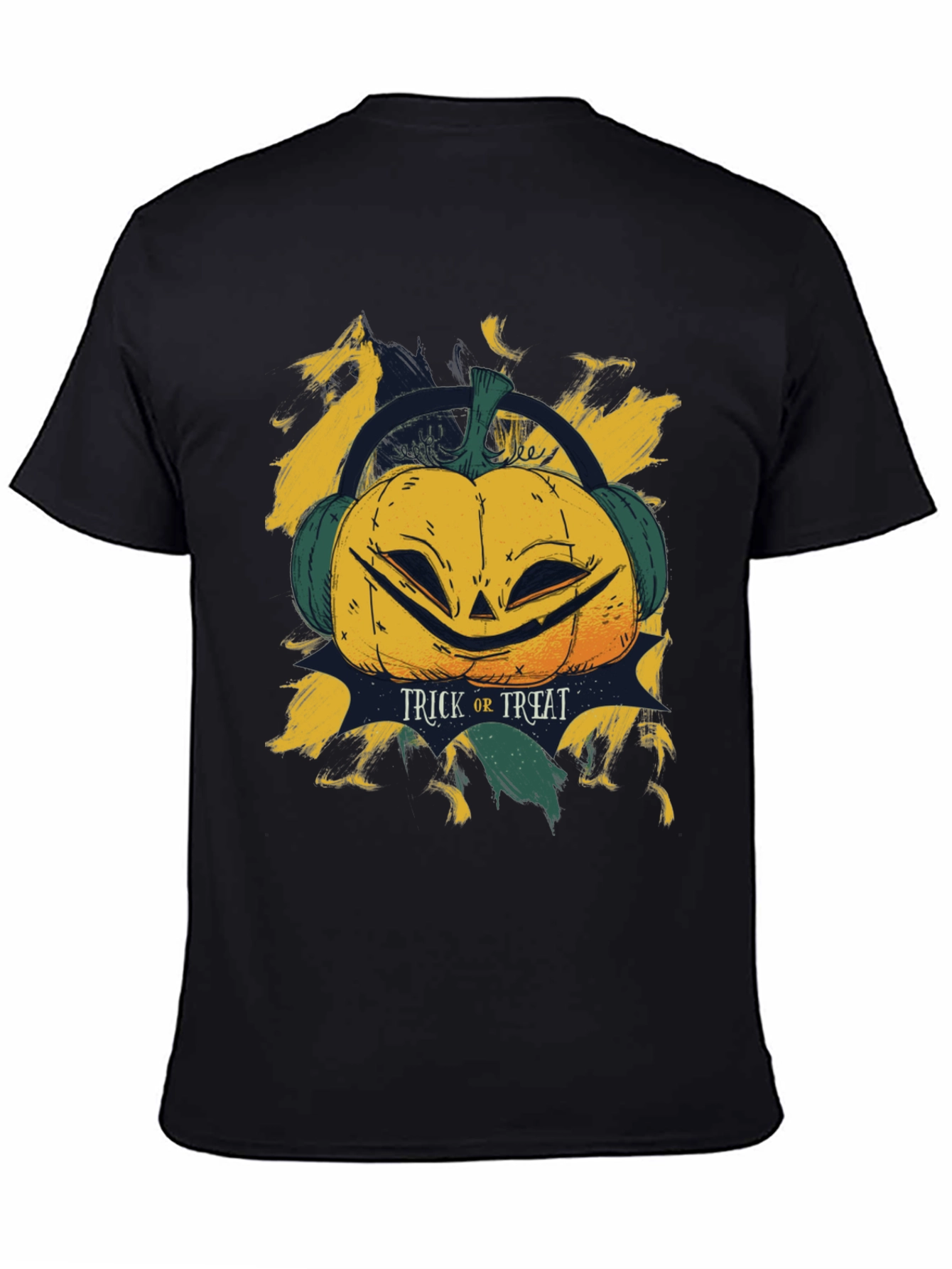Halloween Pumpkin Headphone T-Shirt