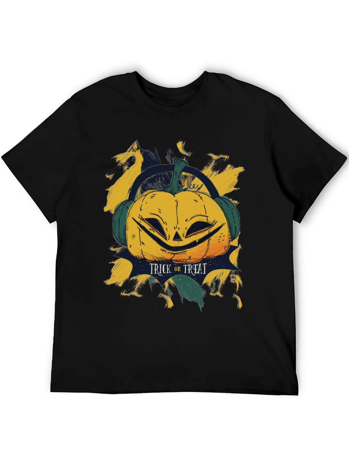 Halloween Pumpkin Headphone T-Shirt