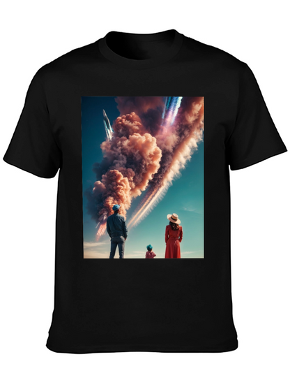Family Watching Rocket Launch T-Shirt