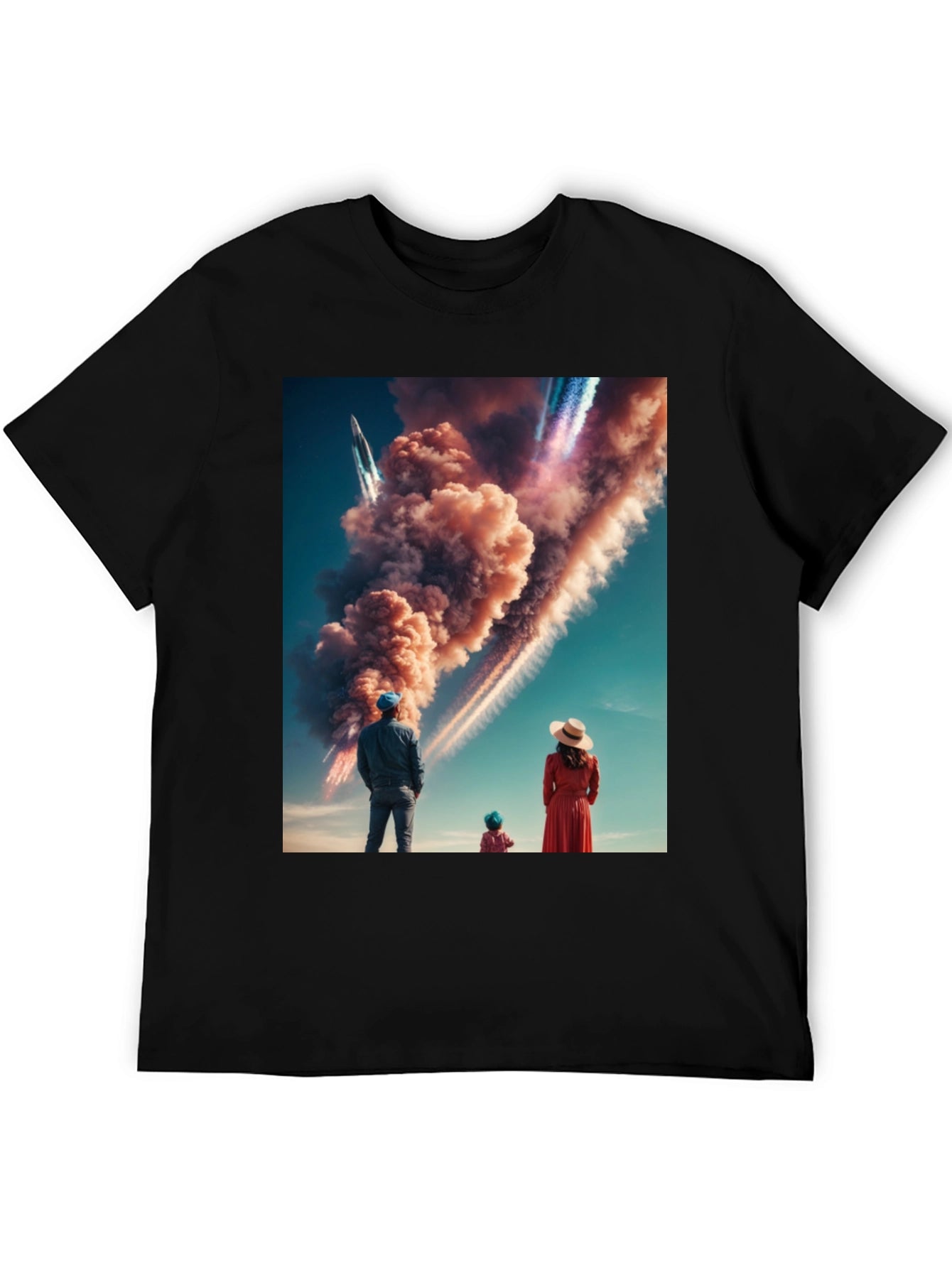 Family Watching Rocket Launch T-Shirt
