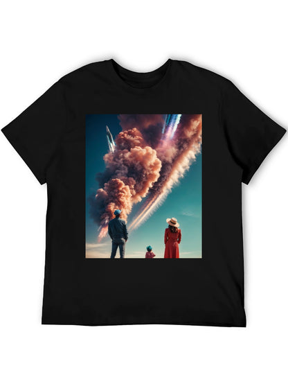 Family Watching Rocket Launch T-Shirt