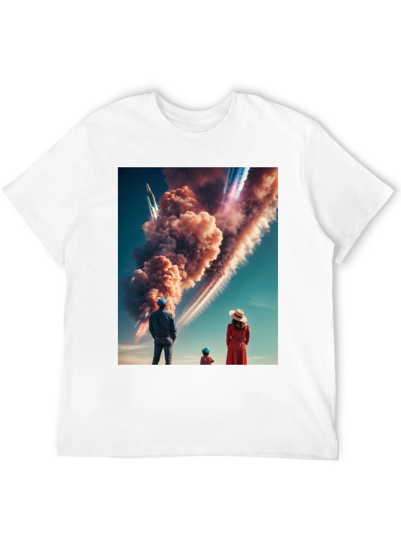 Family Watching Rocket Launch T-Shirt