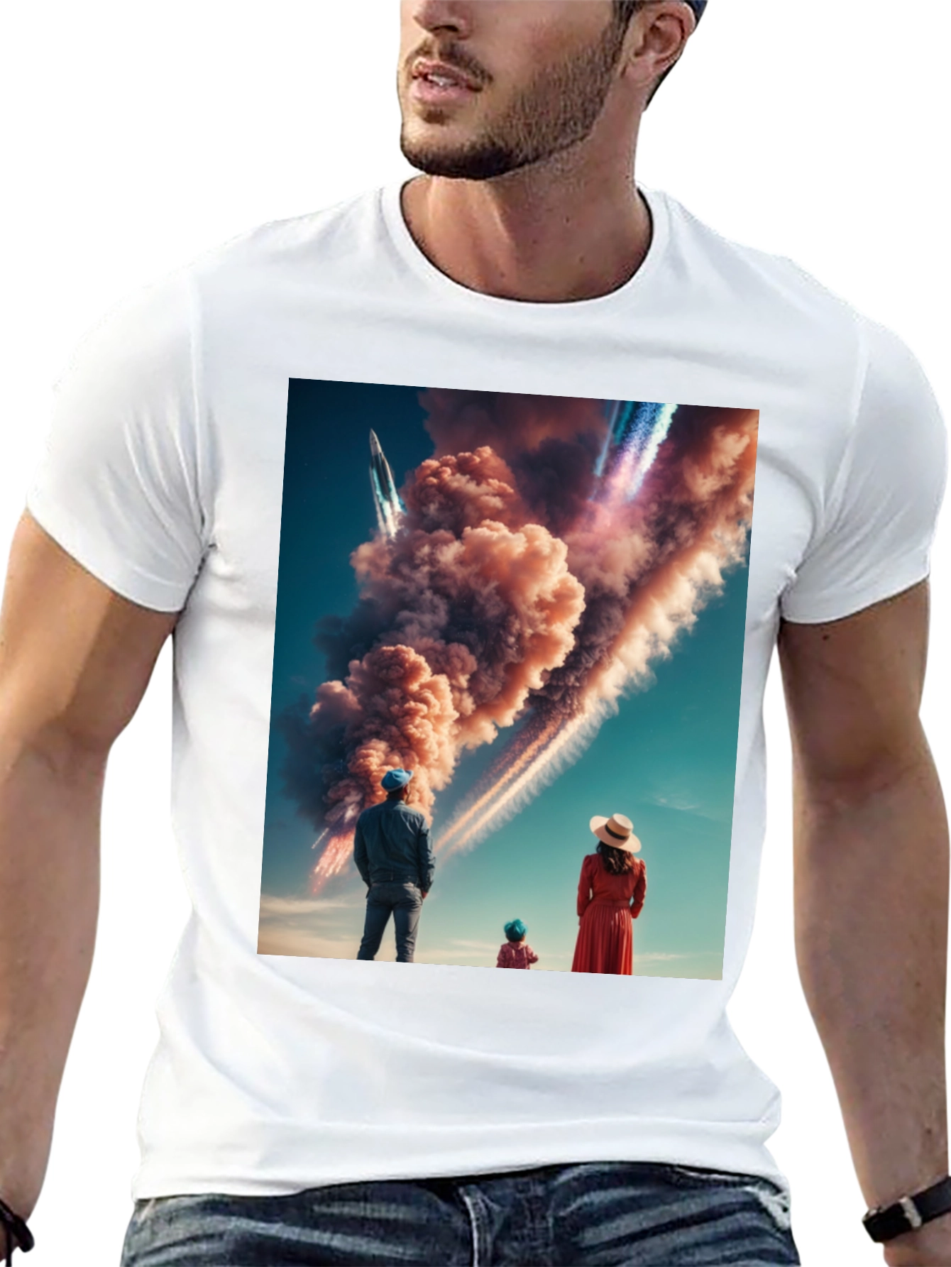 Family Watching Rocket Launch T-Shirt