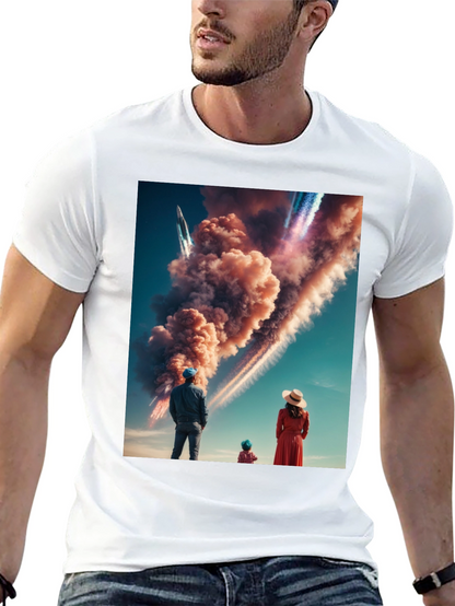 Family Watching Rocket Launch T-Shirt