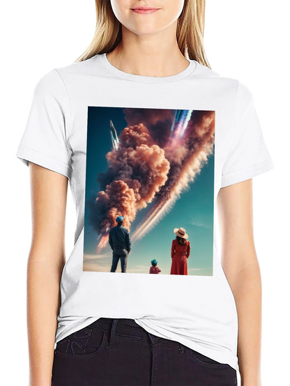 Family Watching Rocket Launch T-Shirt