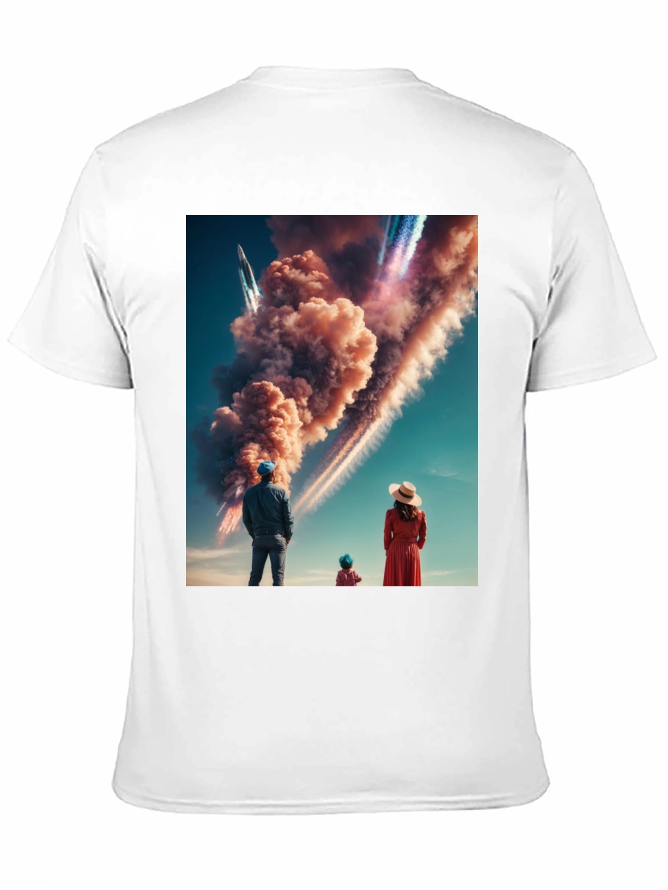 Family Watching Rocket Launch T-Shirt