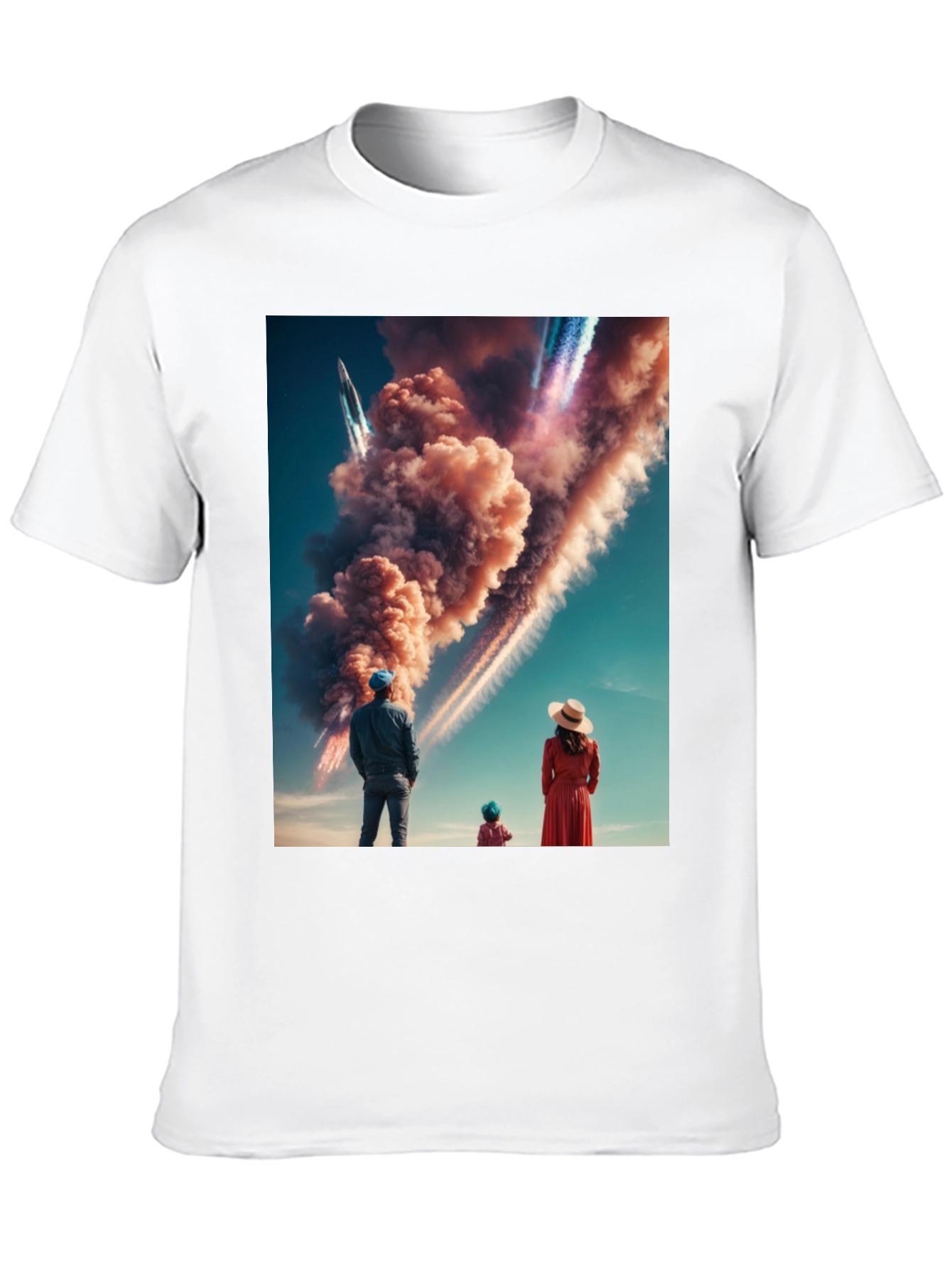Family Watching Rocket Launch T-Shirt