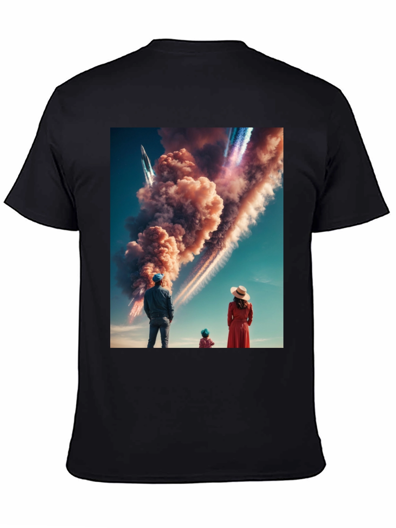 Family Watching Rocket Launch T-Shirt