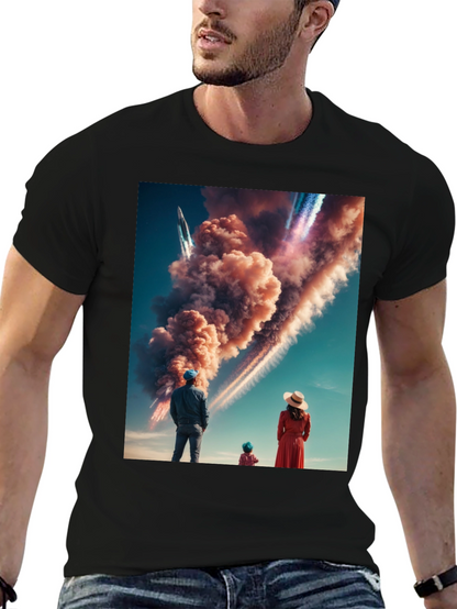 Family Watching Rocket Launch T-Shirt