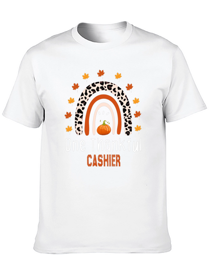 Thankful Cashier T-Shirt - Fall Rainbow Design