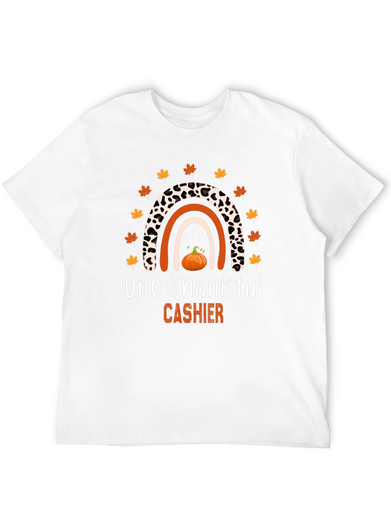 Thankful Cashier T-Shirt - Fall Rainbow Design