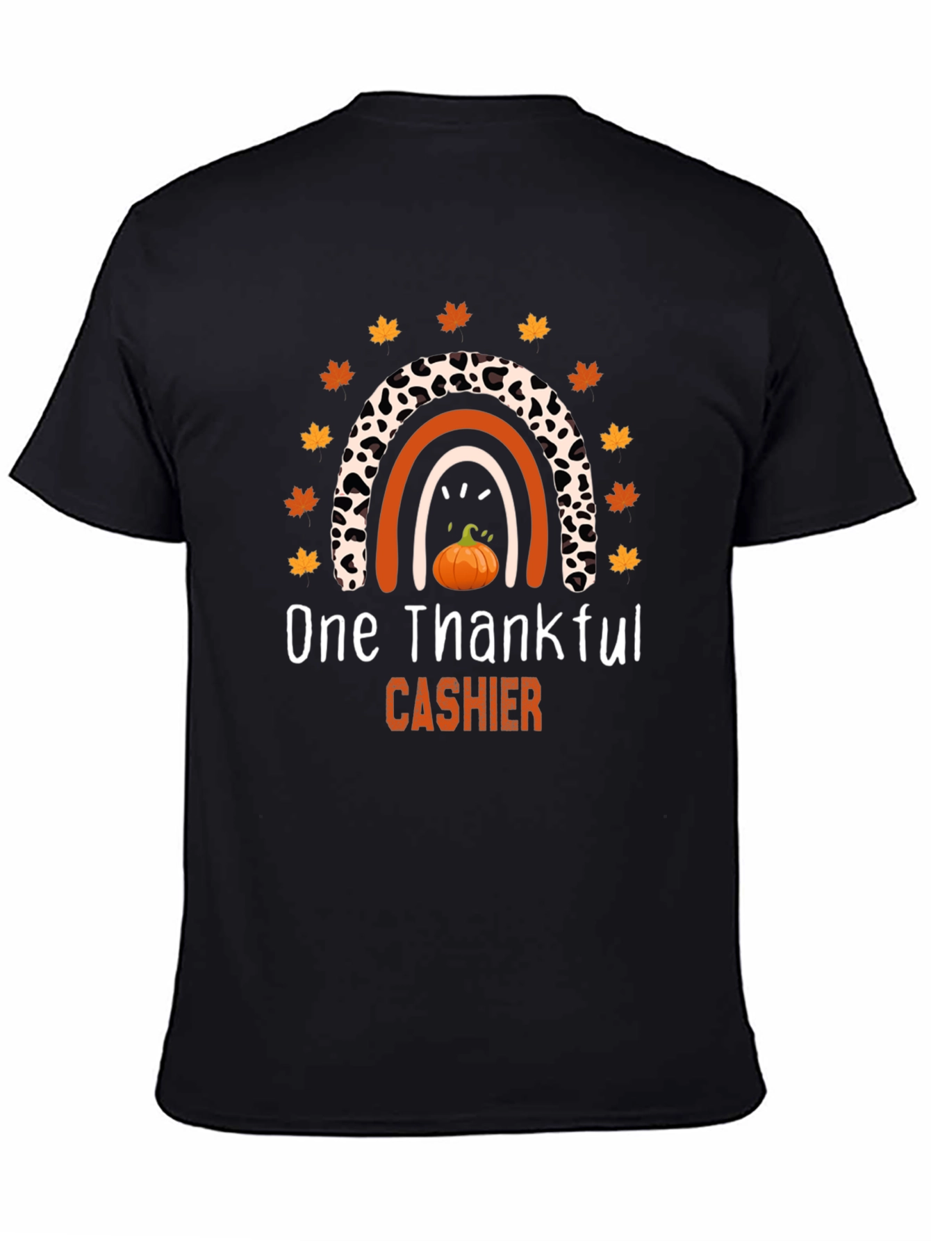 Thankful Cashier T-Shirt - Fall Rainbow Design