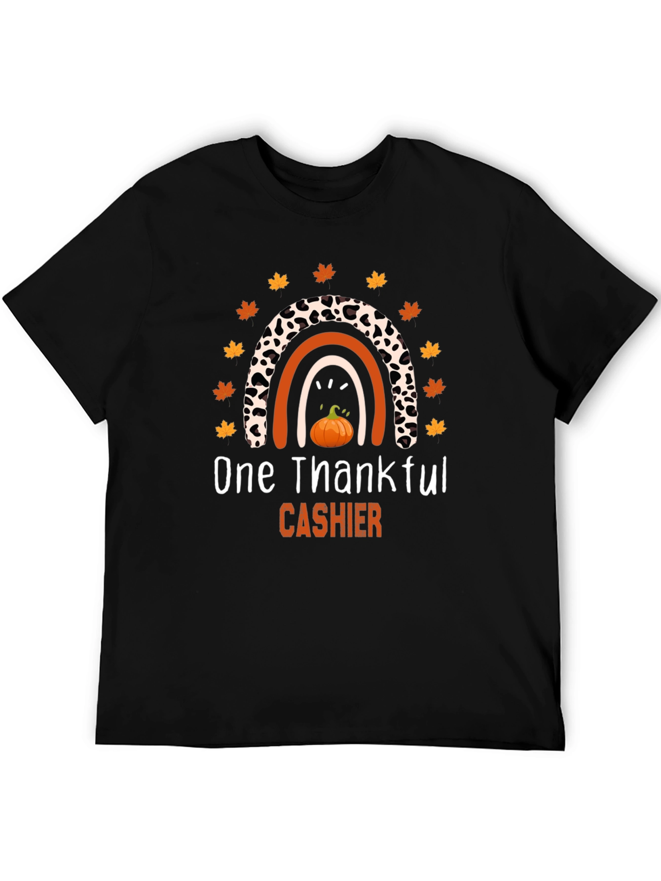 Thankful Cashier T-Shirt - Fall Rainbow Design