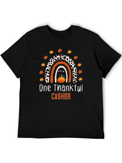 Thankful Cashier T-Shirt - Fall Rainbow Design