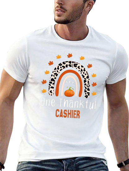 Thankful Cashier T-Shirt - Fall Rainbow Design