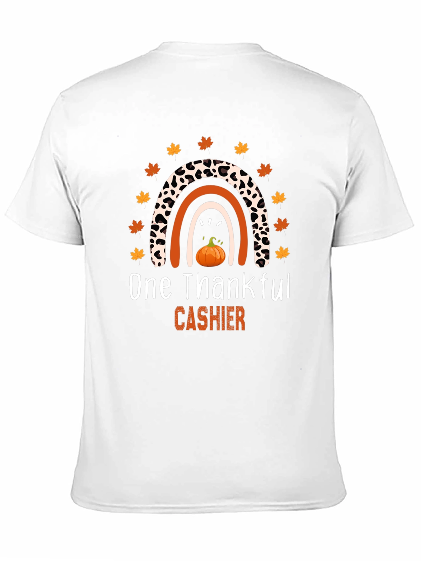 Thankful Cashier T-Shirt - Fall Rainbow Design