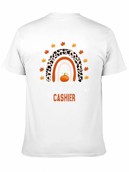 Thankful Cashier T-Shirt - Fall Rainbow Design