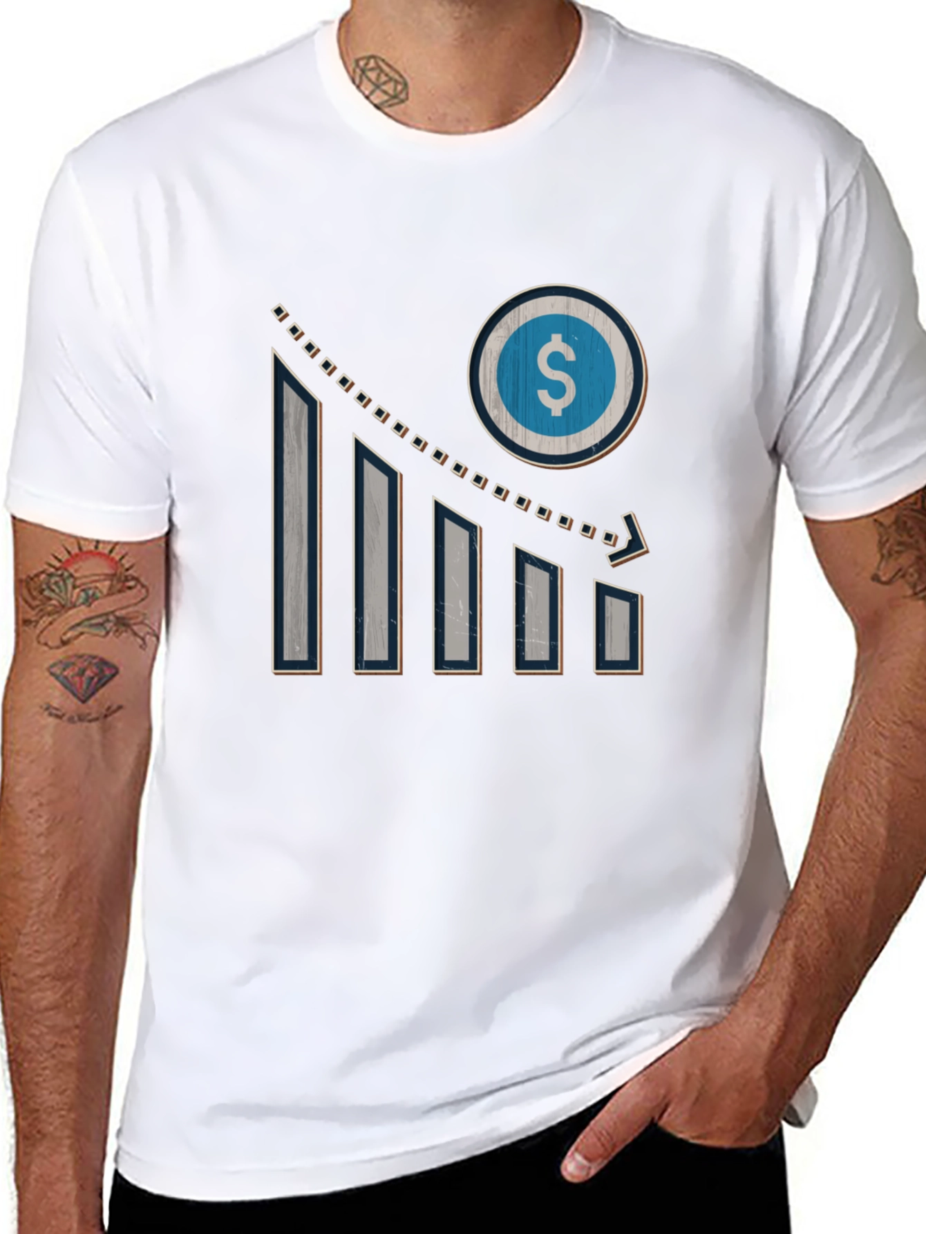Mens Graphic Tee - Dollar Sign Chart