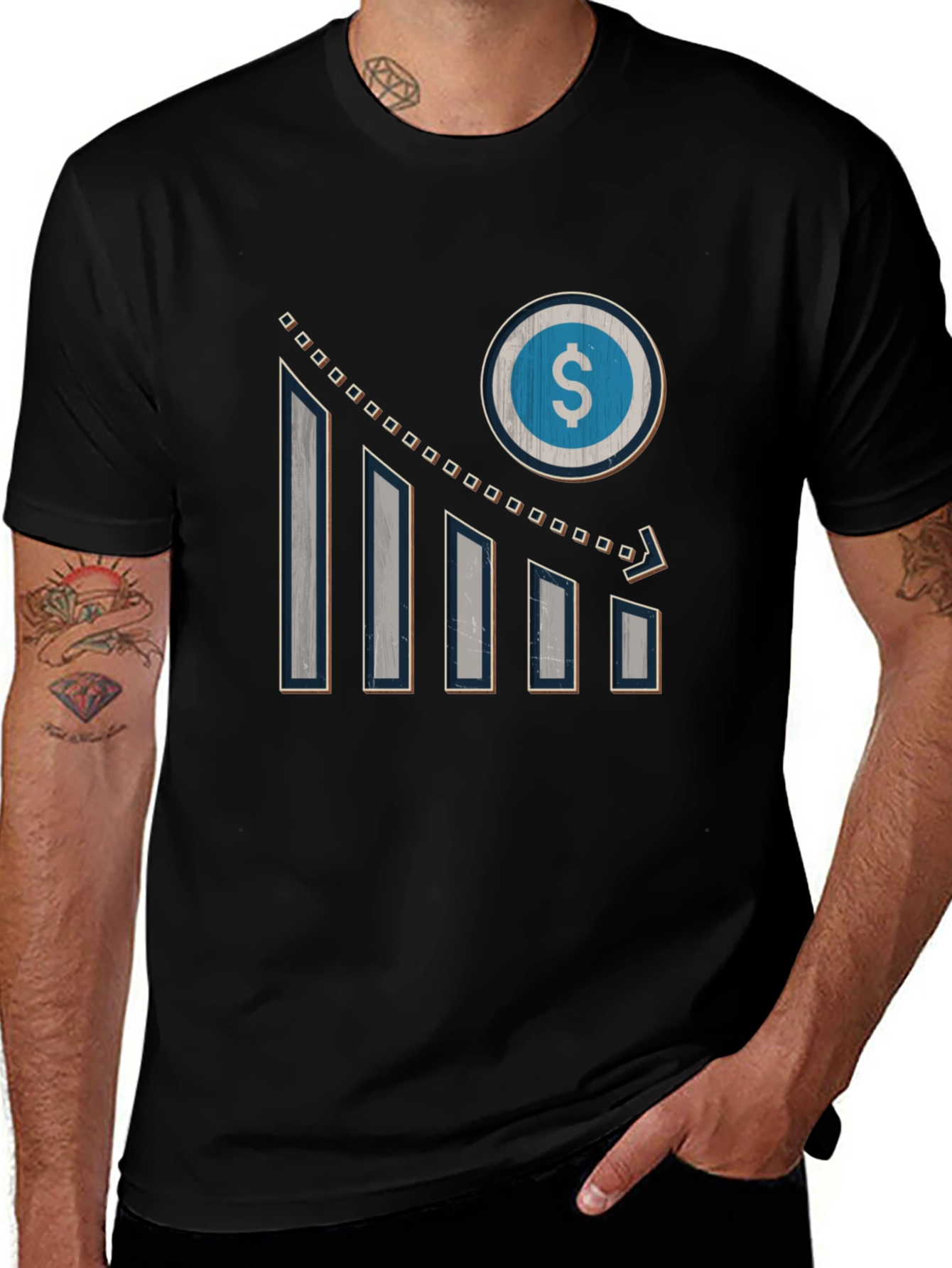 Mens Graphic Tee - Dollar Sign Chart