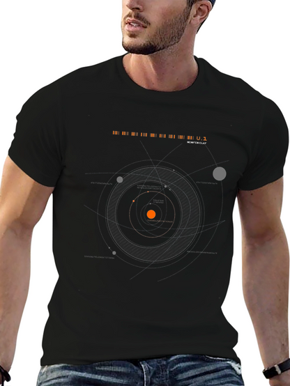 Space Orbit Black T-Shirt | Robotic Cult