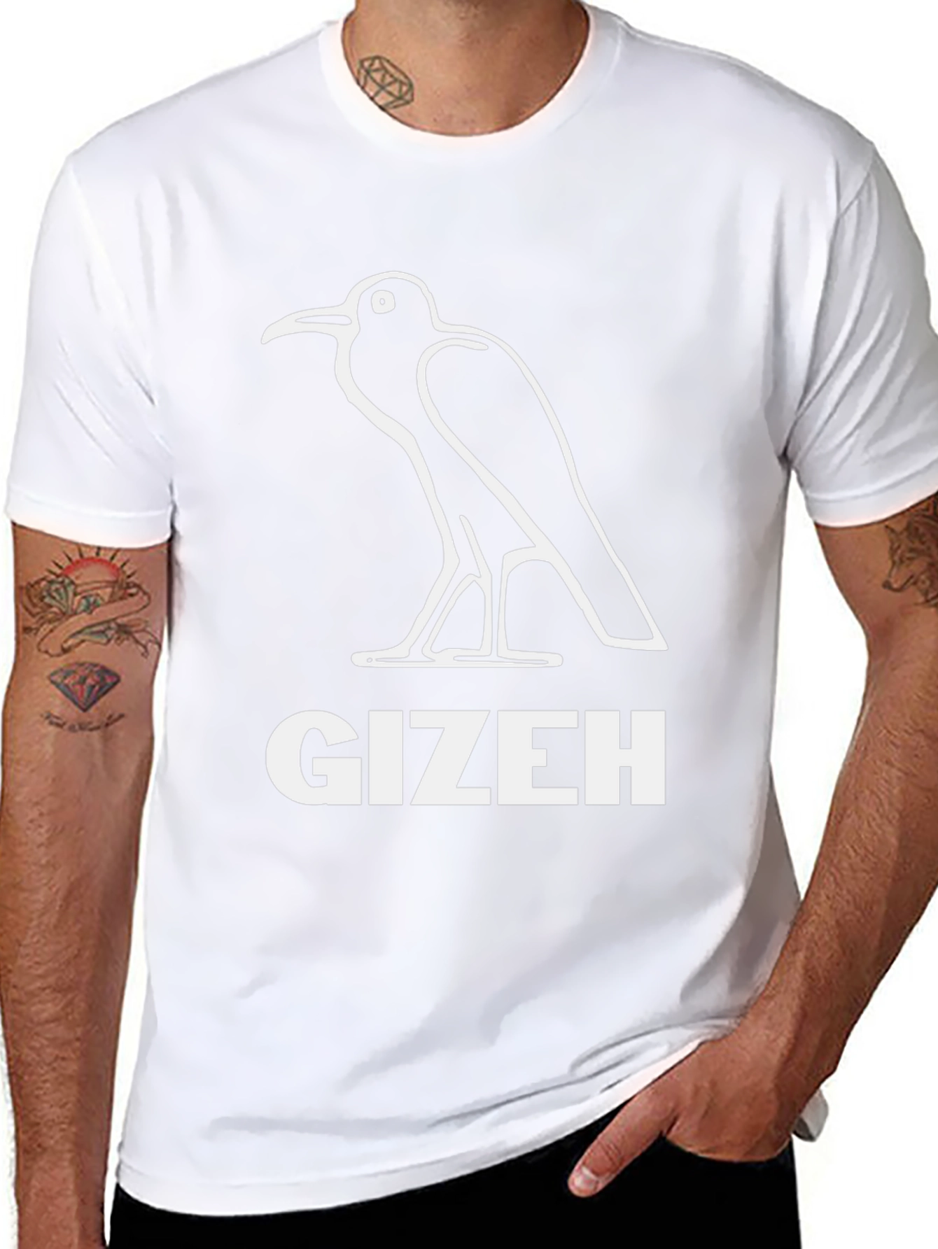 Gizeh Bird Graphic Tee - Black Cotton T-Shirt