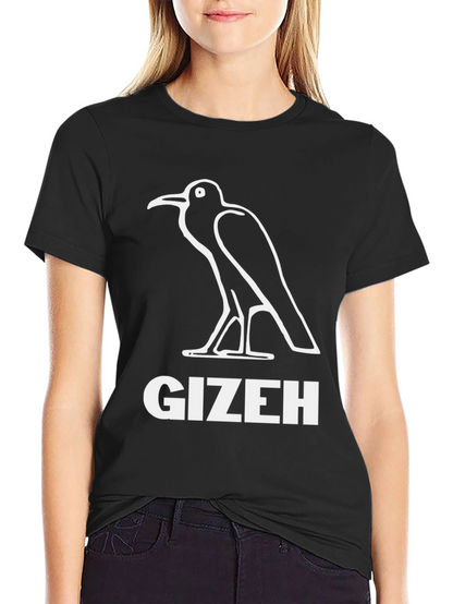 Gizeh Bird Graphic Tee - Black Cotton T-Shirt