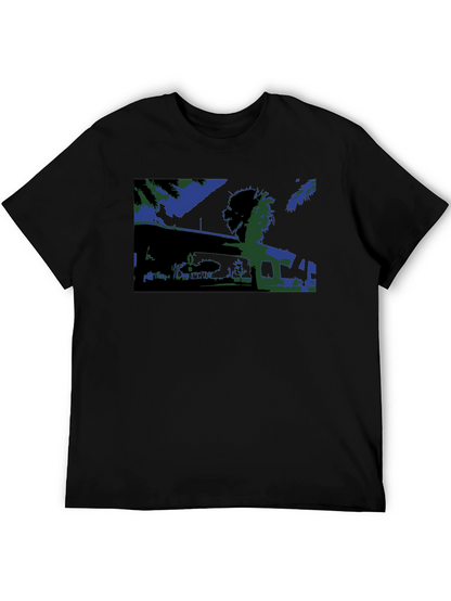 Abstract Blue & Green Graphic Tee