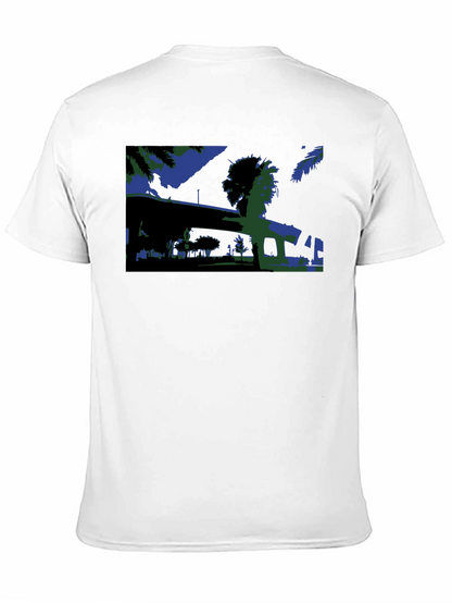 Abstract Blue & Green Graphic Tee