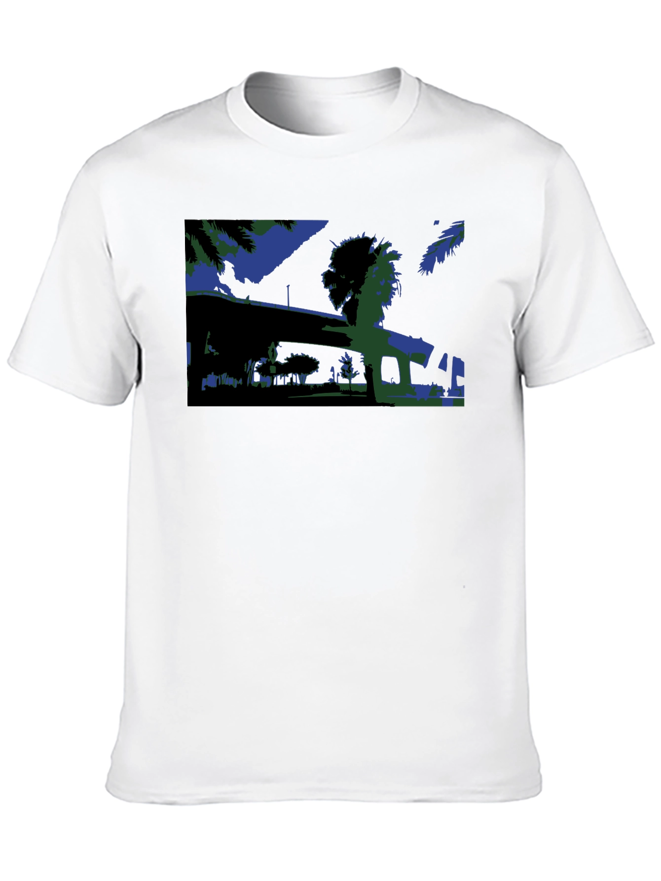 Abstract Blue & Green Graphic Tee
