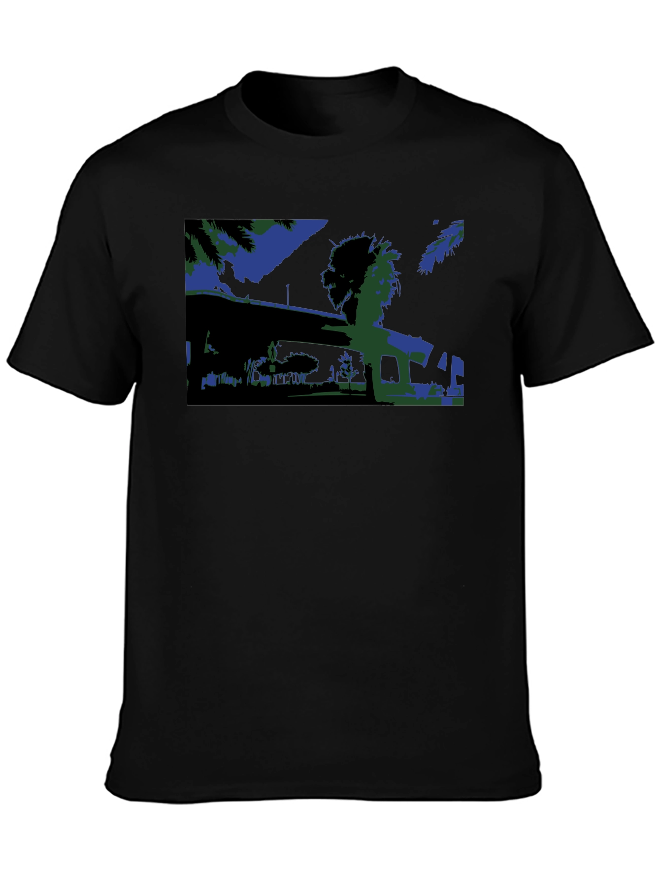 Abstract Blue & Green Graphic Tee