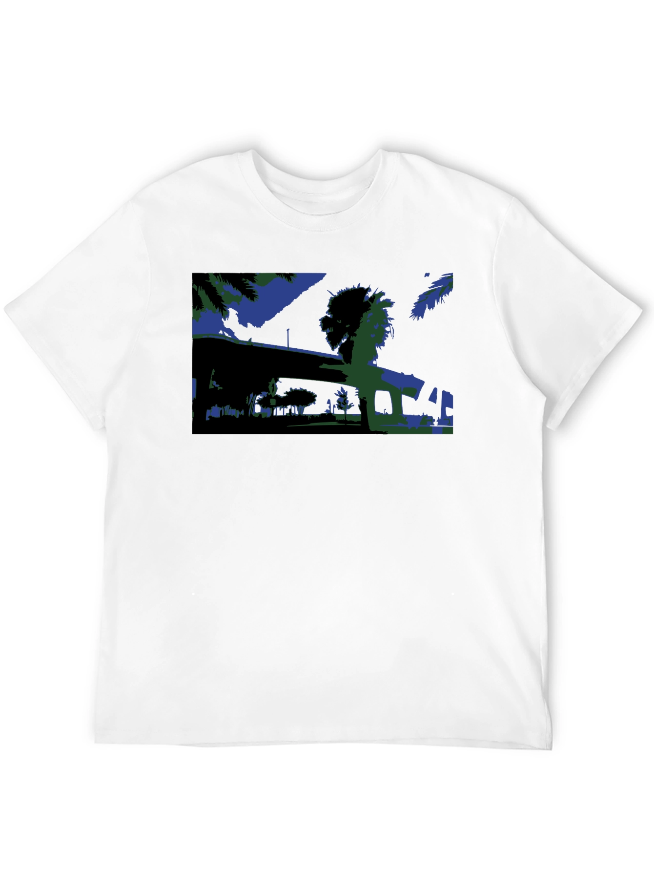 Abstract Blue & Green Graphic Tee