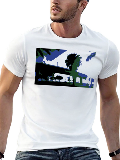 Abstract Blue & Green Graphic Tee