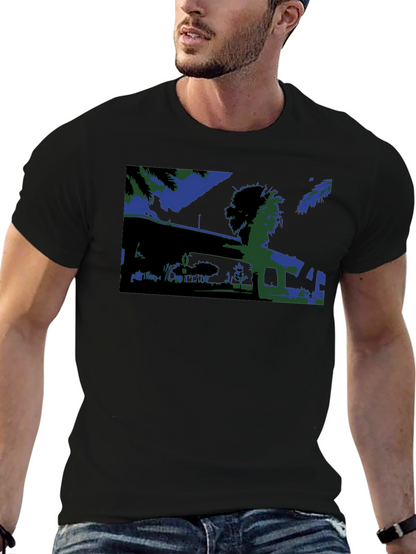 Abstract Blue & Green Graphic Tee