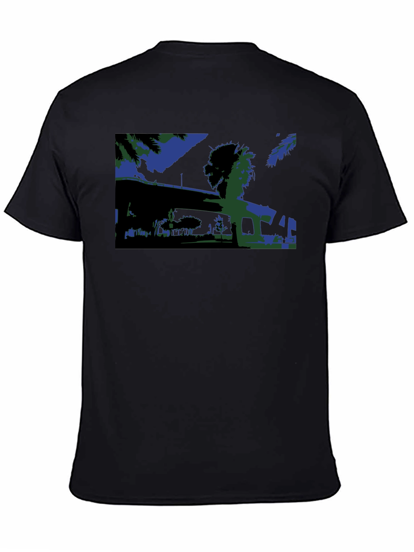 Abstract Blue & Green Graphic Tee