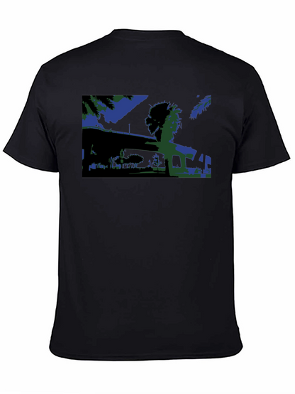 Abstract Blue & Green Graphic Tee