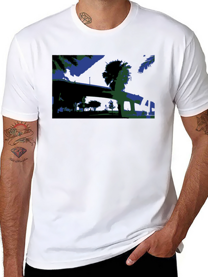 Abstract Blue & Green Graphic Tee