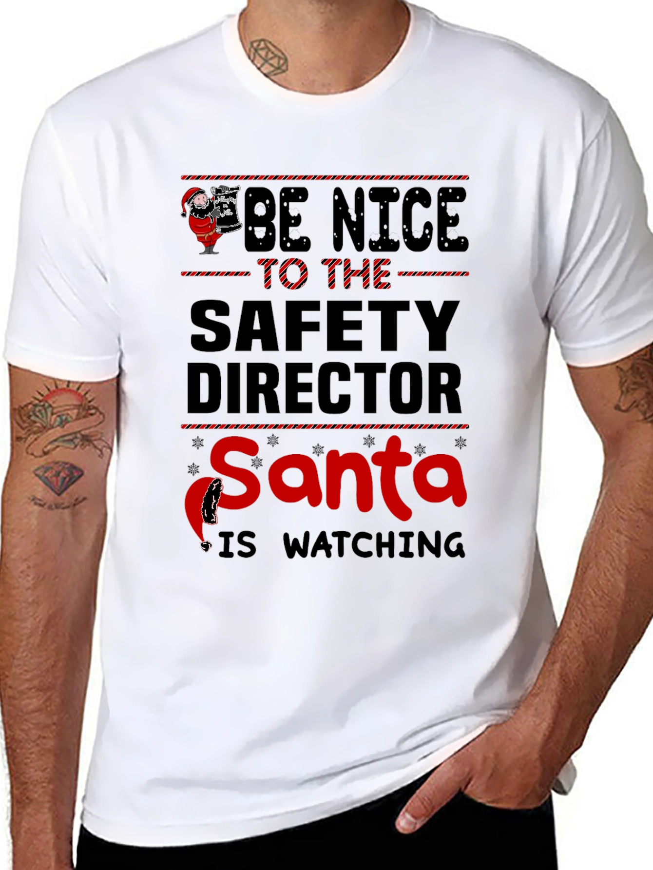 Be Nice to The Safety Director Santa T-Shirt