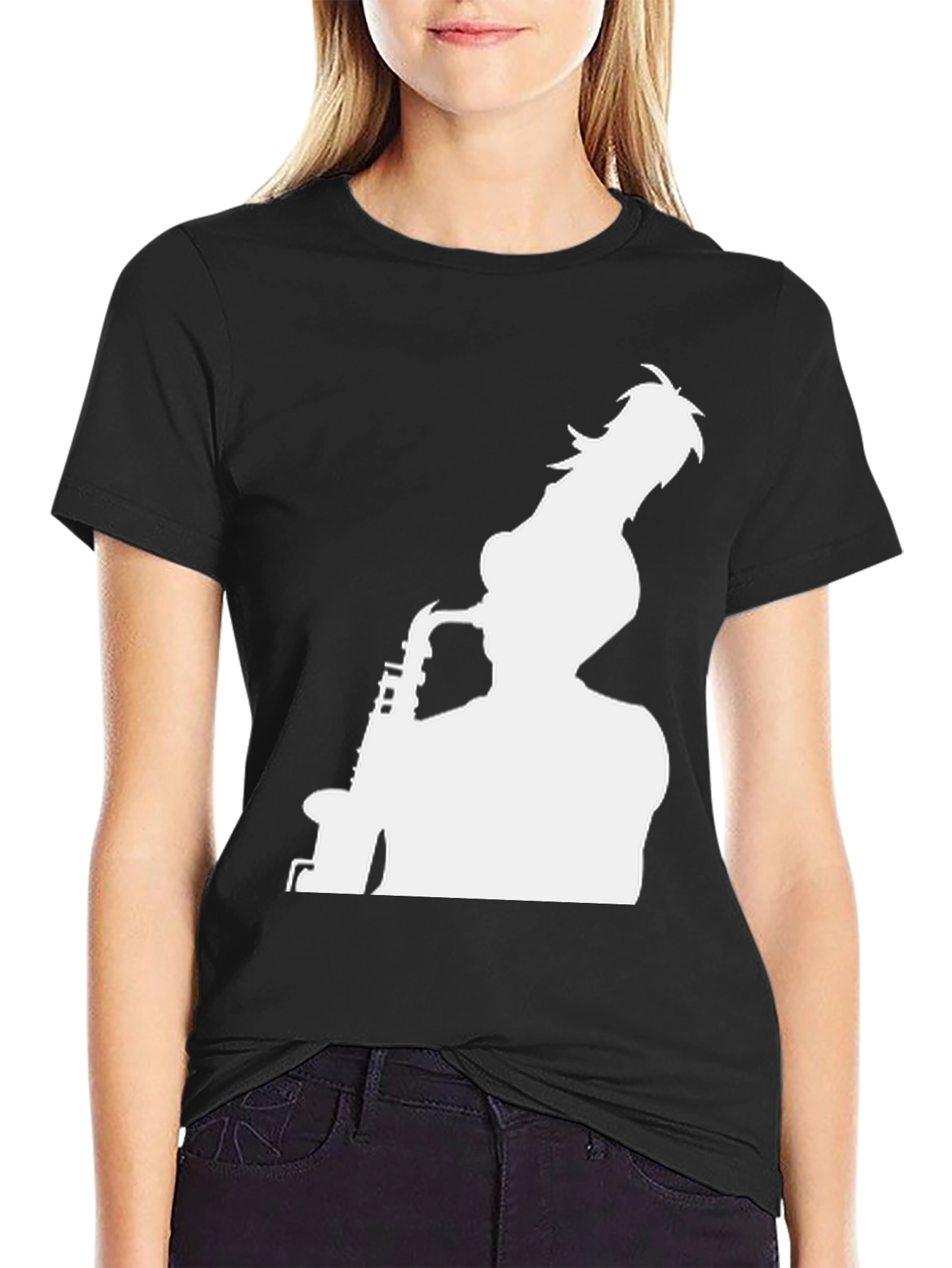 Saxophone Player Graphic Tee - Black