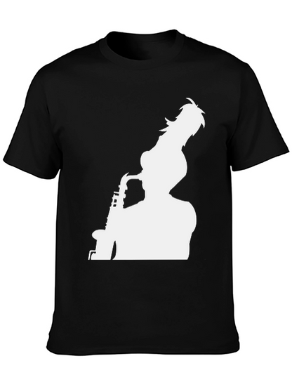 Saxophone Player Graphic Tee - Black