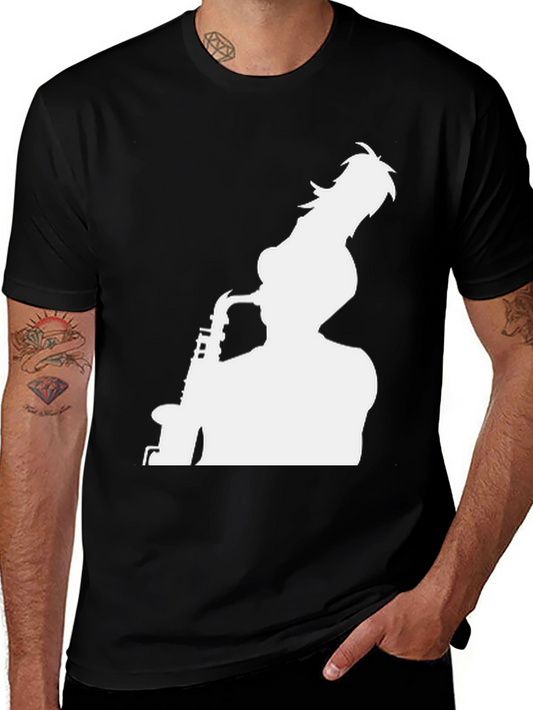 Saxophone Player Graphic Tee - Black