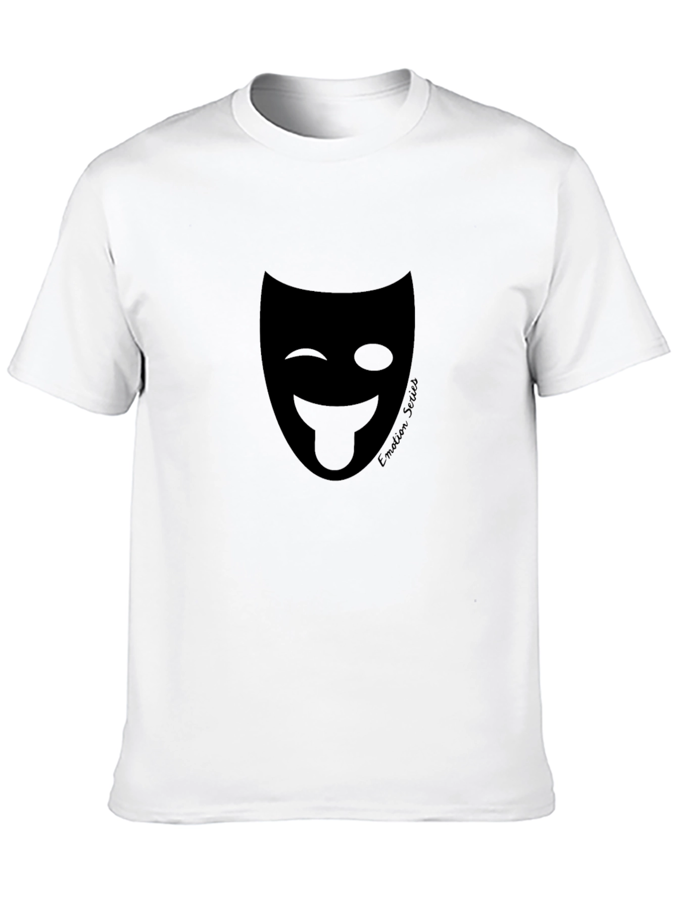Emotion Series Wink Mask Black T-Shirt