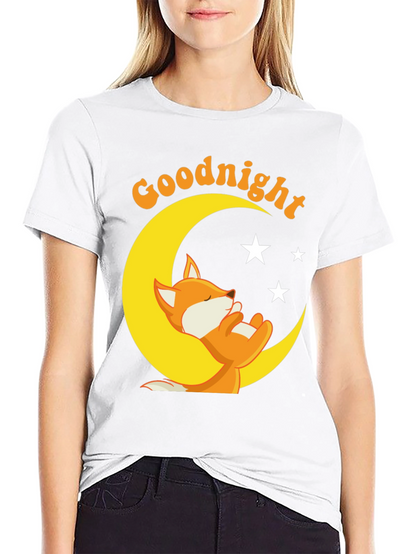Goodnight Fox on Moon T-Shirt