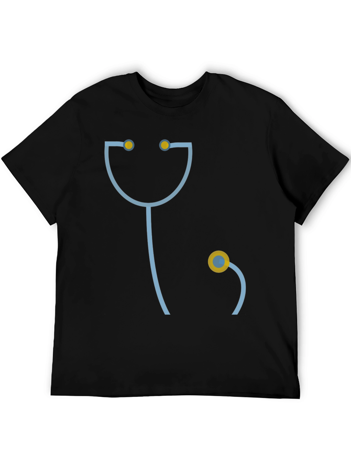 Funny Doctor Stethoscope Graphic T-Shirt - Black
