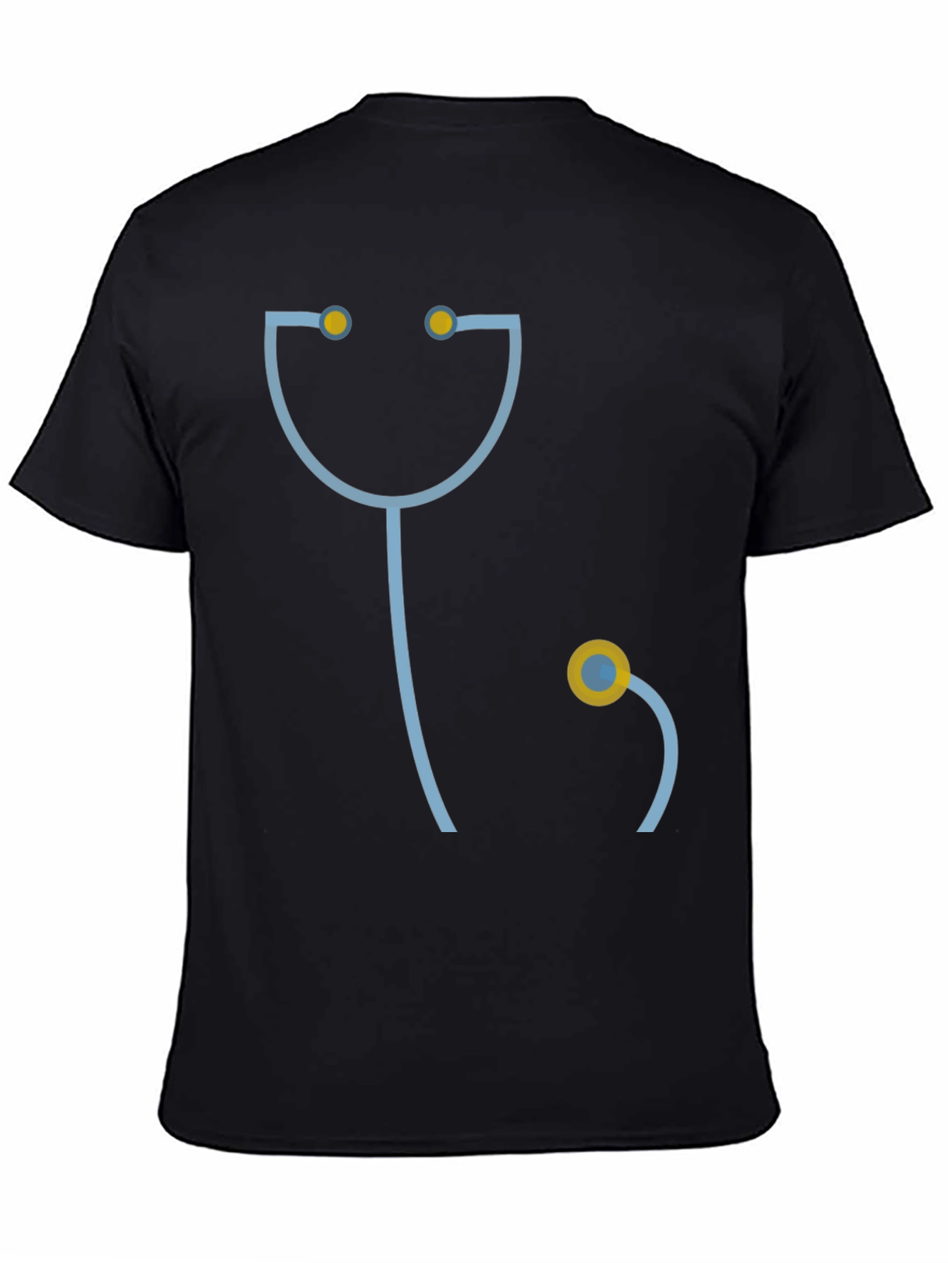 Funny Doctor Stethoscope Graphic T-Shirt - Black