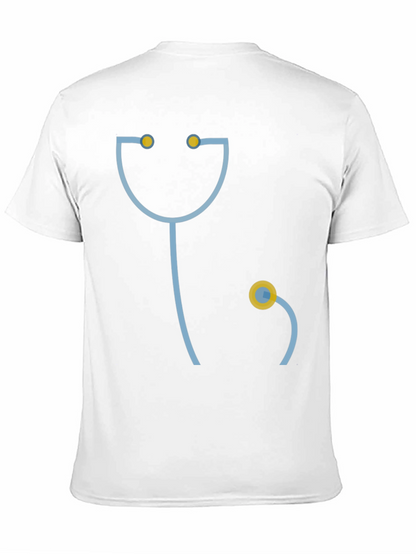 Funny Doctor Stethoscope Graphic T-Shirt - Black