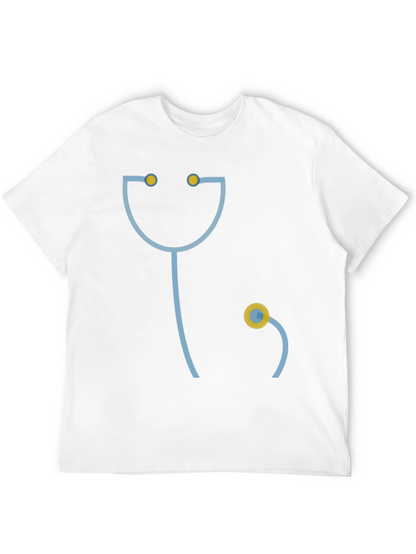 Funny Doctor Stethoscope Graphic T-Shirt - Black